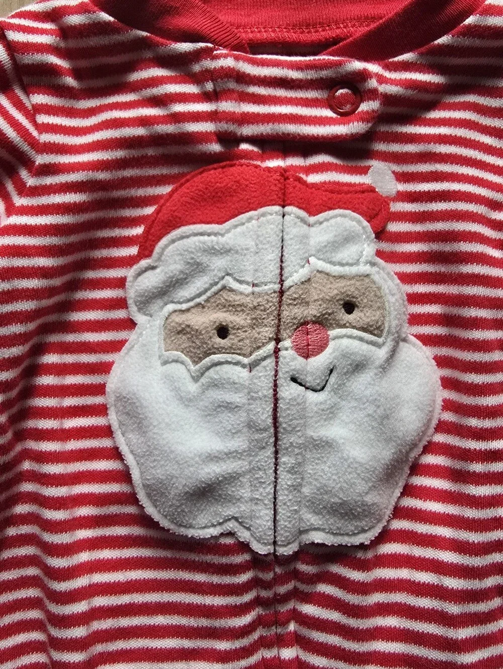 Carter's Red & White Striped Santa Onesie with Hat Newborn